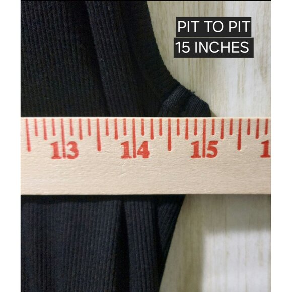 NWT Commense Black Ribbed Racerback Tank Maxi Dress W/Pockets Size Large - Picture 5 of 8